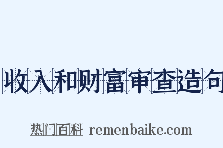 收入和财富审查造句是什么意思的图片